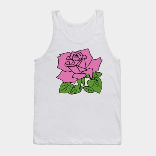 Pink Rose Print Tank Top